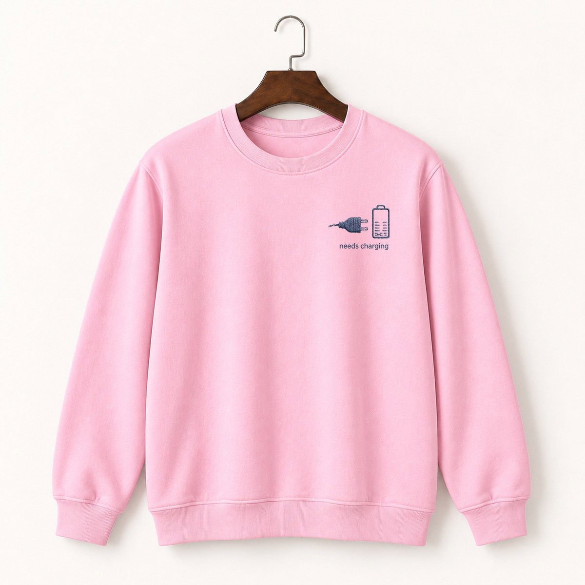 Social Battery Empty Plug Crewneck Sweatshirt 4