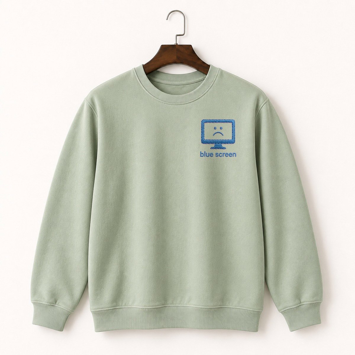 Blue Screen Of Death Face Crewneck Sweatshirt 2