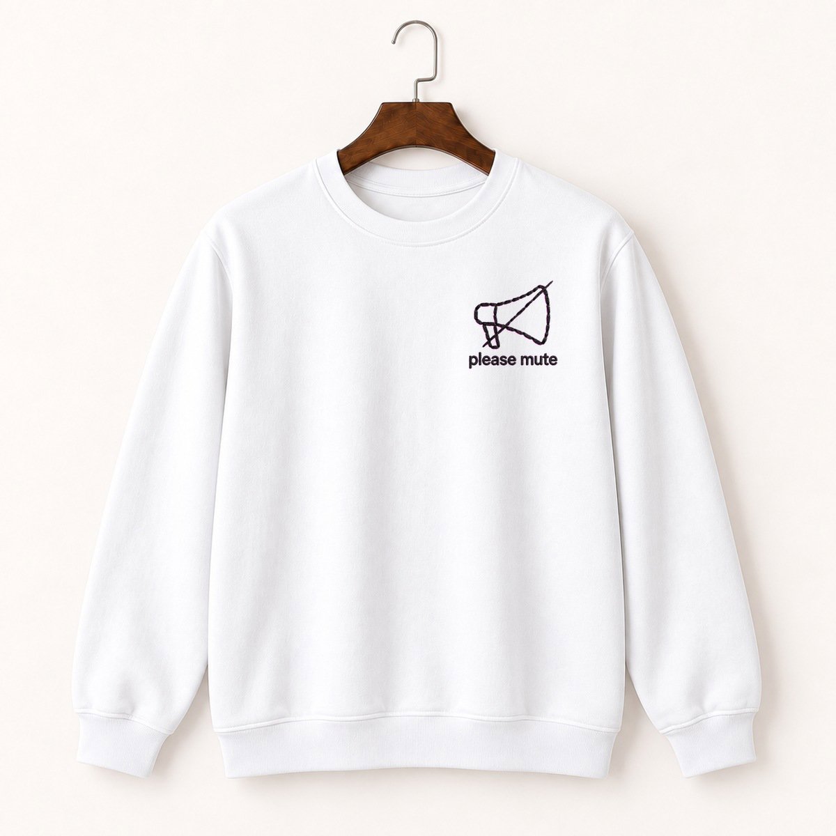 Mute Button Megaphone Crewneck Sweatshirt 5
