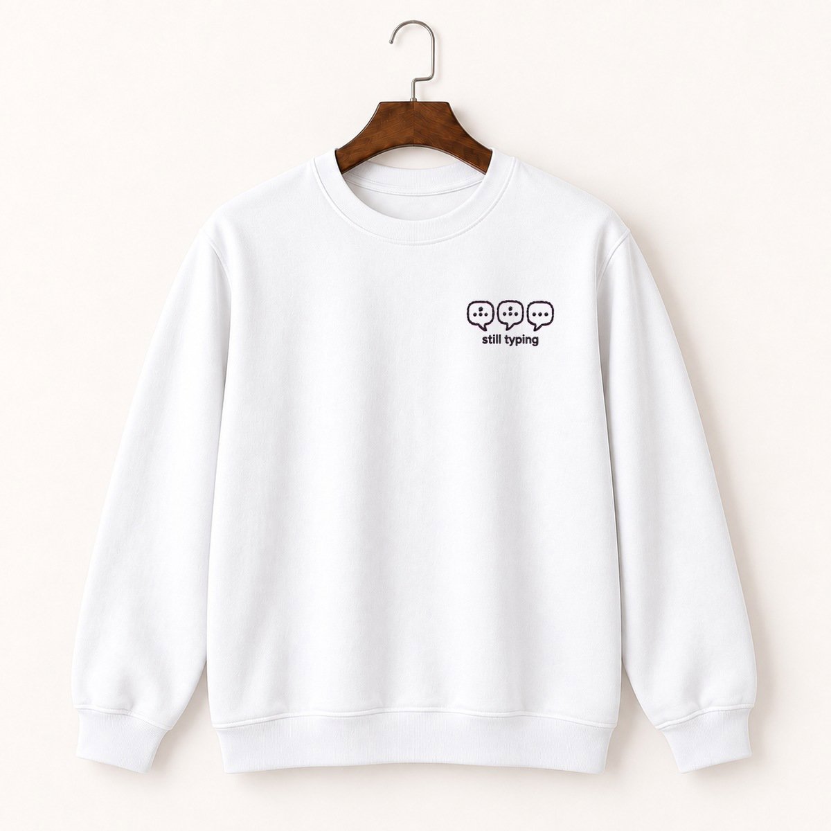 Typing Bubbles Waiting Crewneck Sweatshirt 5