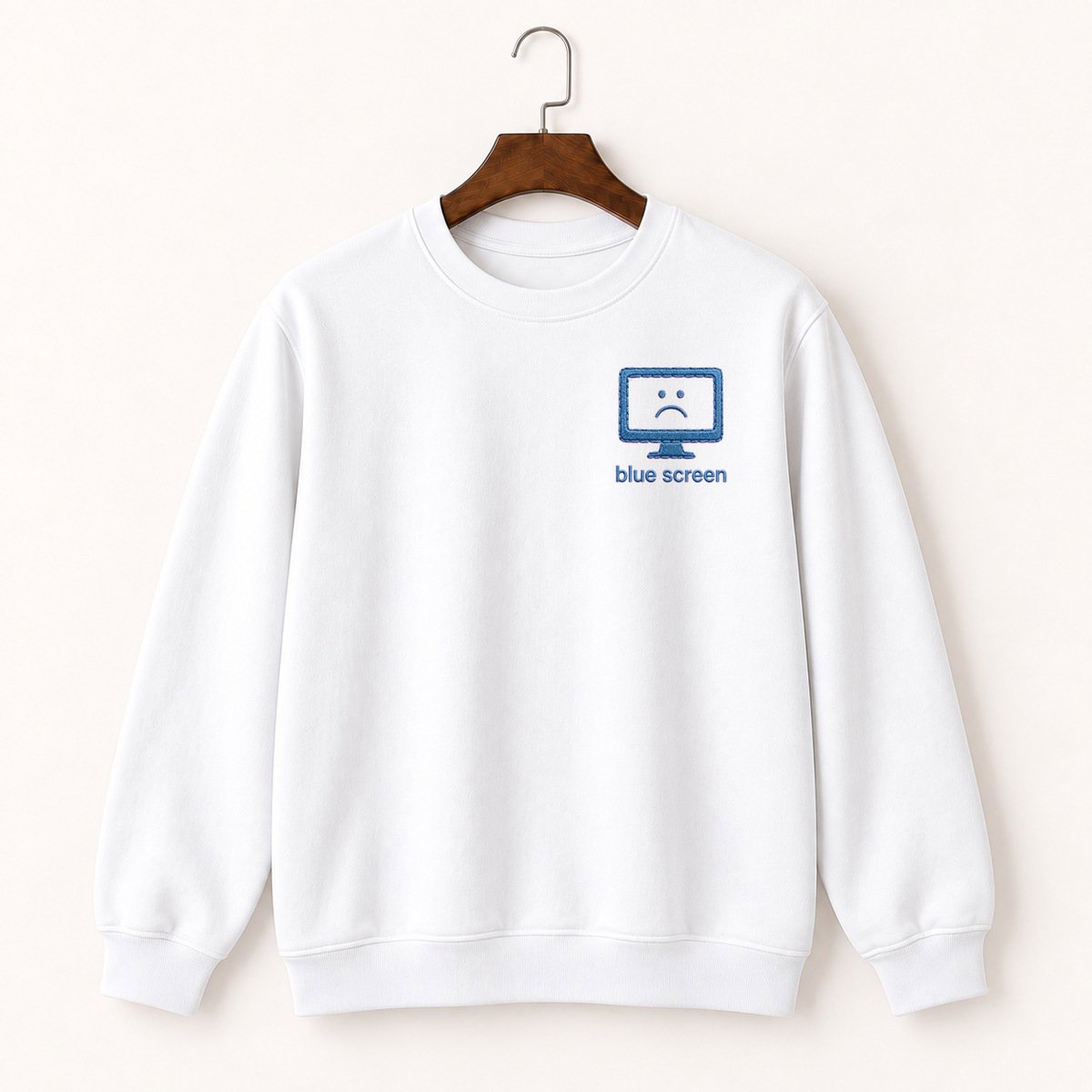 Blue Screen Of Death Face Crewneck Sweatshirt 5