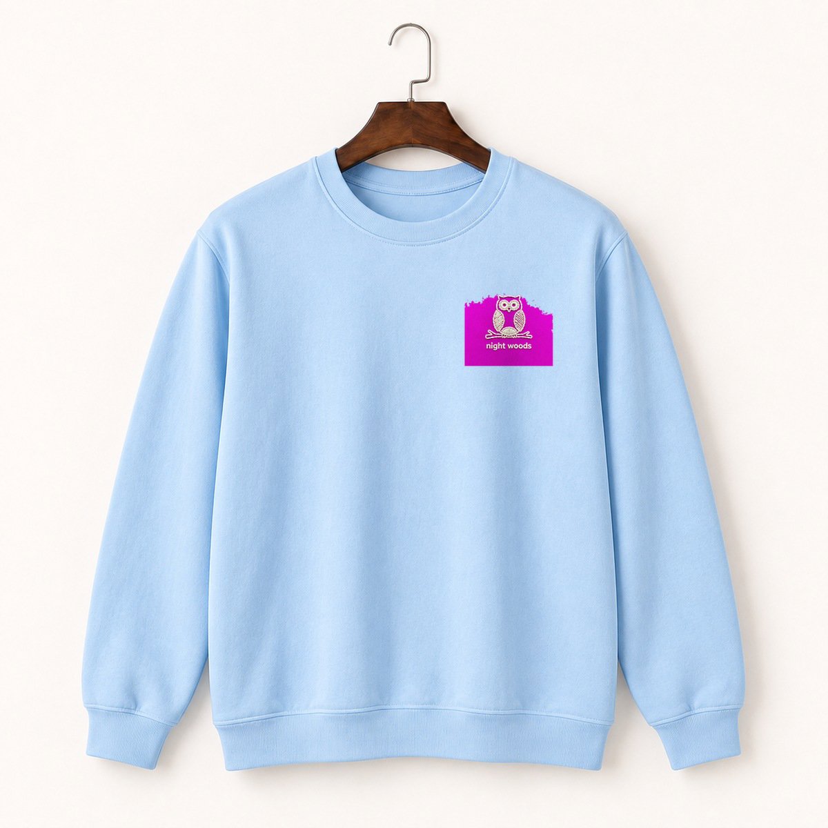 Owl Perched On Branch Crewneck Sweatshirt 1