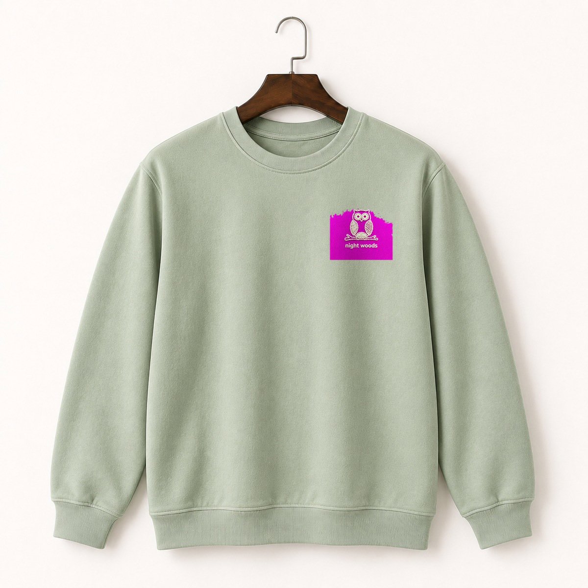 Owl Perched On Branch Crewneck Sweatshirt 2