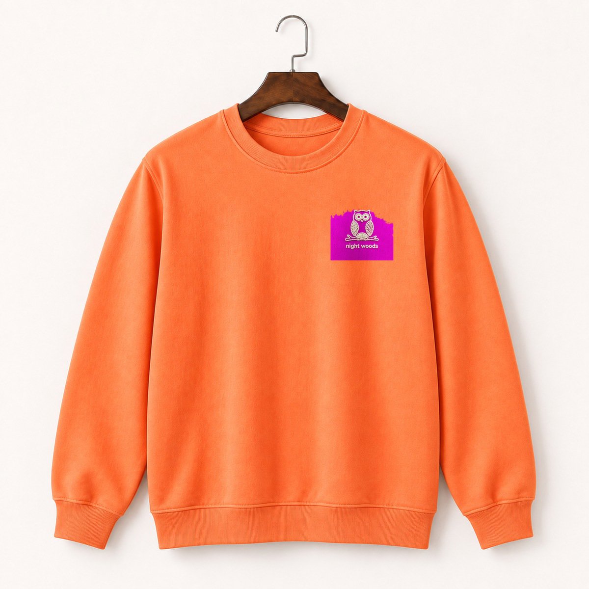 Owl Perched On Branch Crewneck Sweatshirt 3