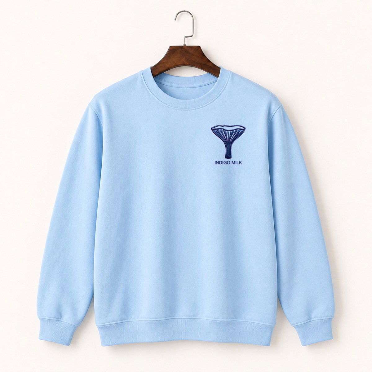 Indigo Milk Cap Mushroom Crewneck Sweatshirt 1