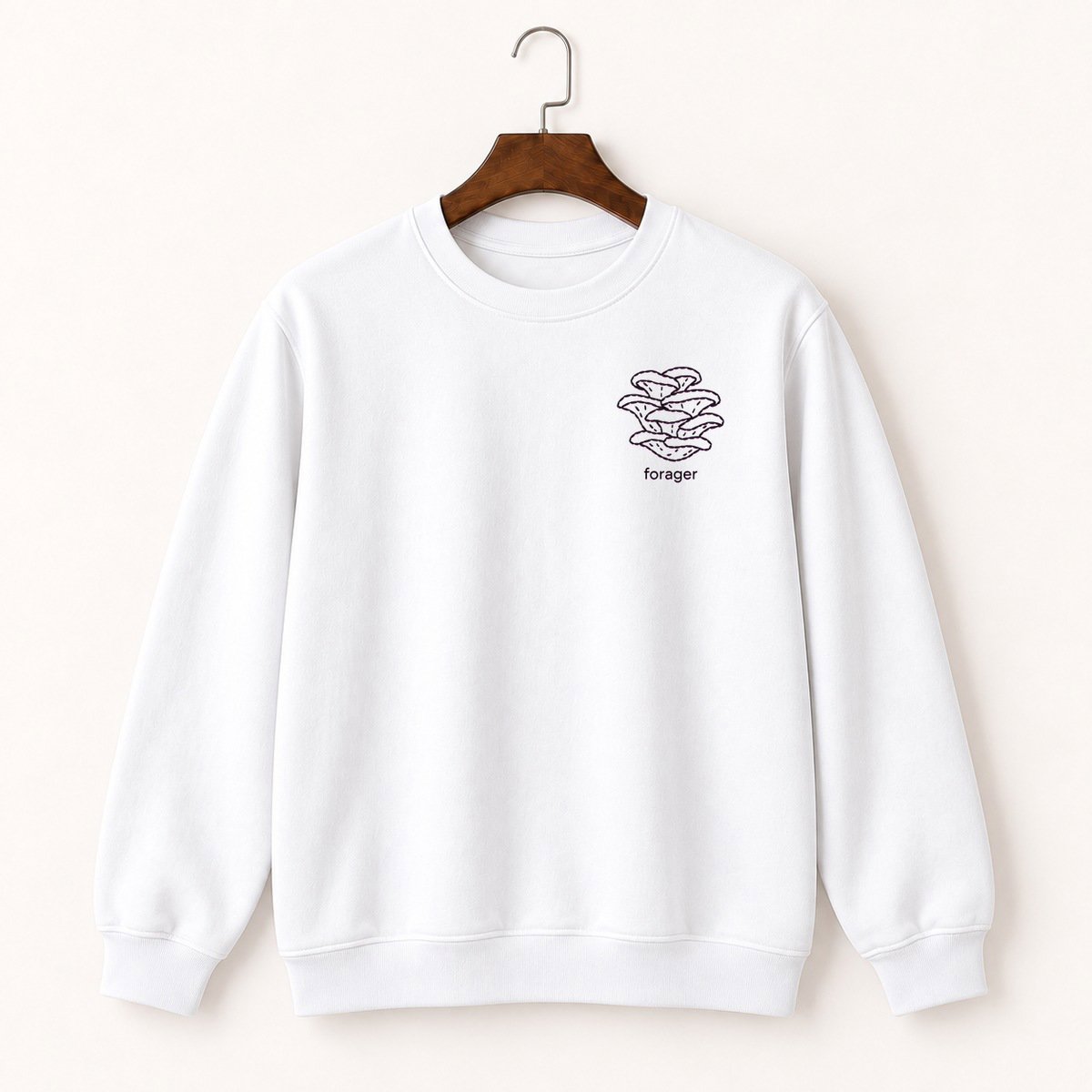 Oyster Mushroom Print Crewneck Sweatshirt 5