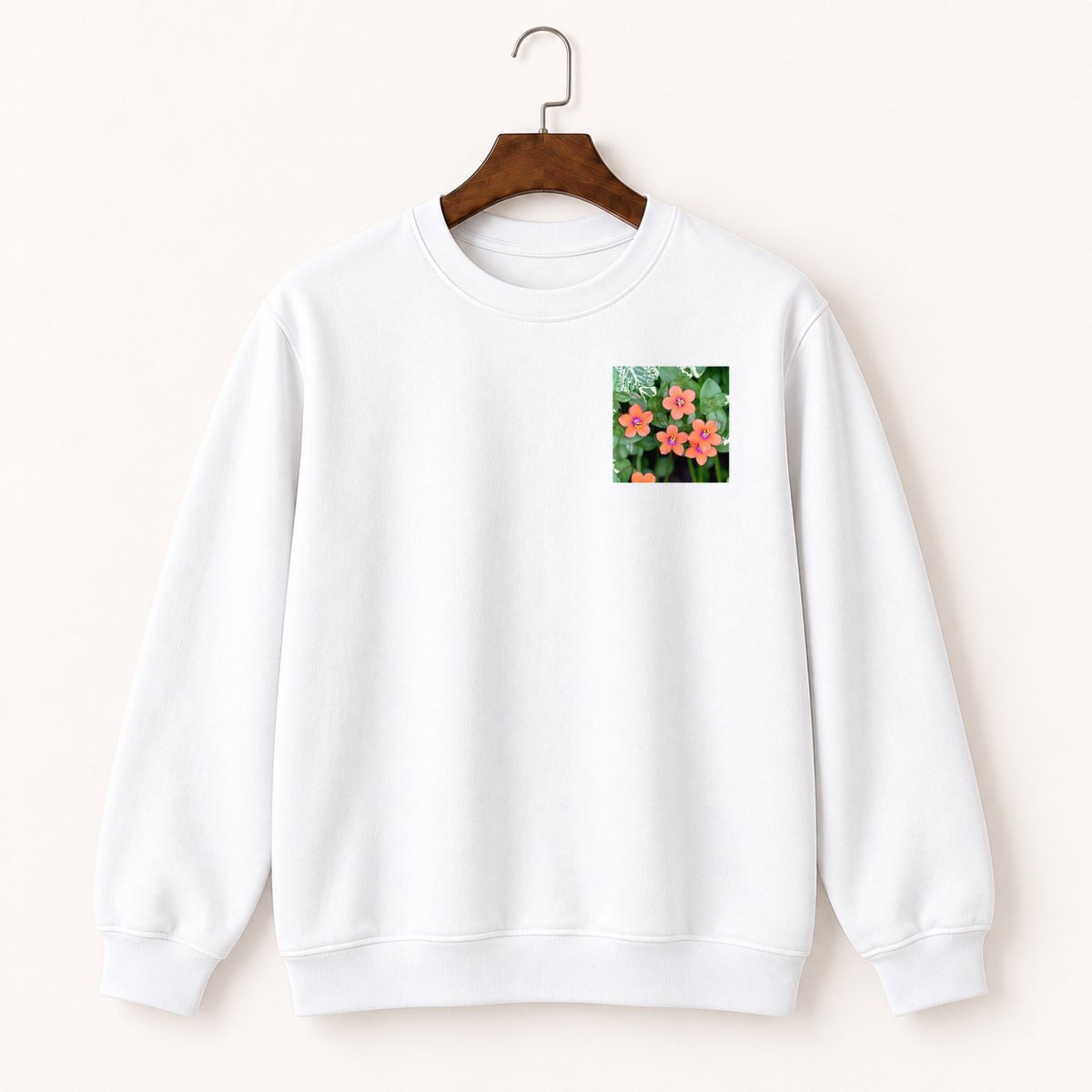 Scarlet Pimpernel Flower Crewneck Sweatshirt 5