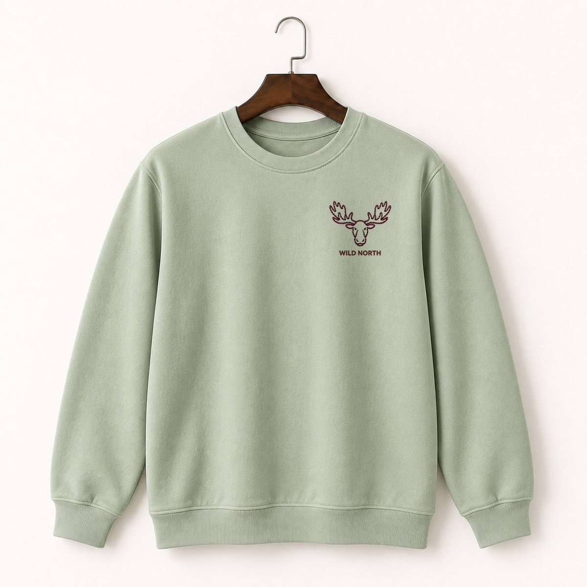Moose Head Portrait Crewneck Sweatshirt 2