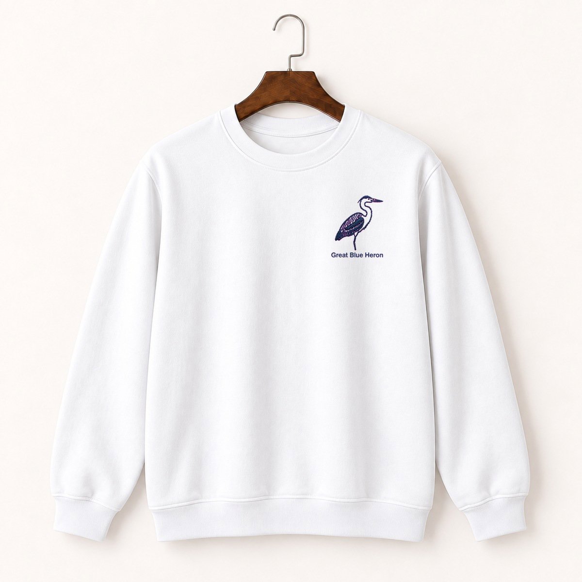 Great Blue Heron Standing Crewneck Sweatshirt 5