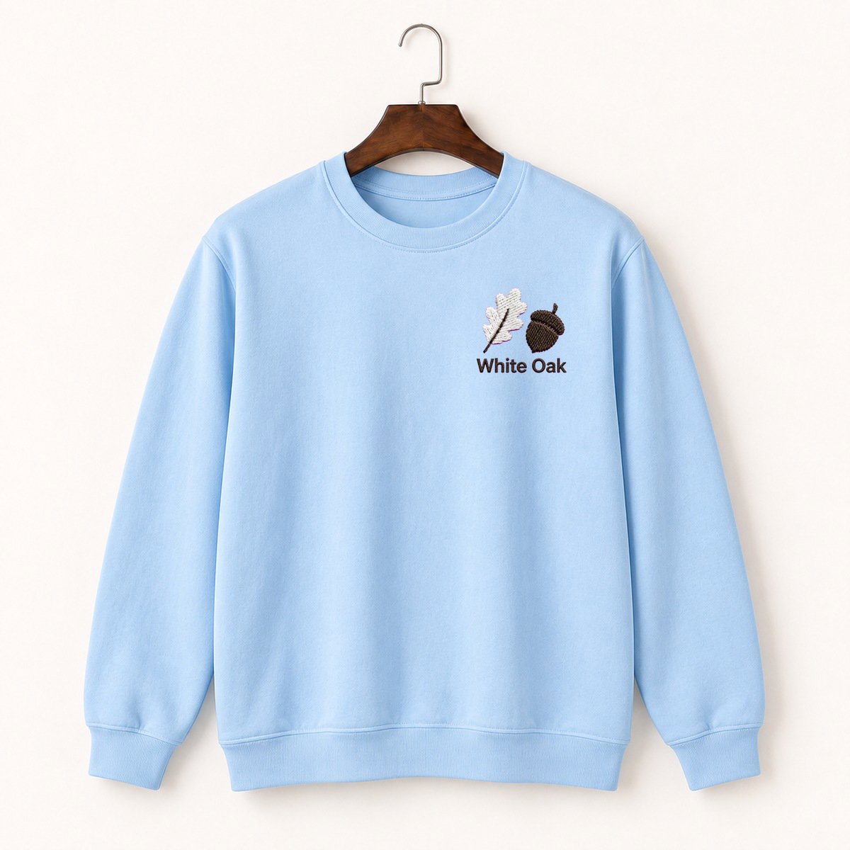 White Oak Leaf Acorn Crewneck Sweatshirt 1