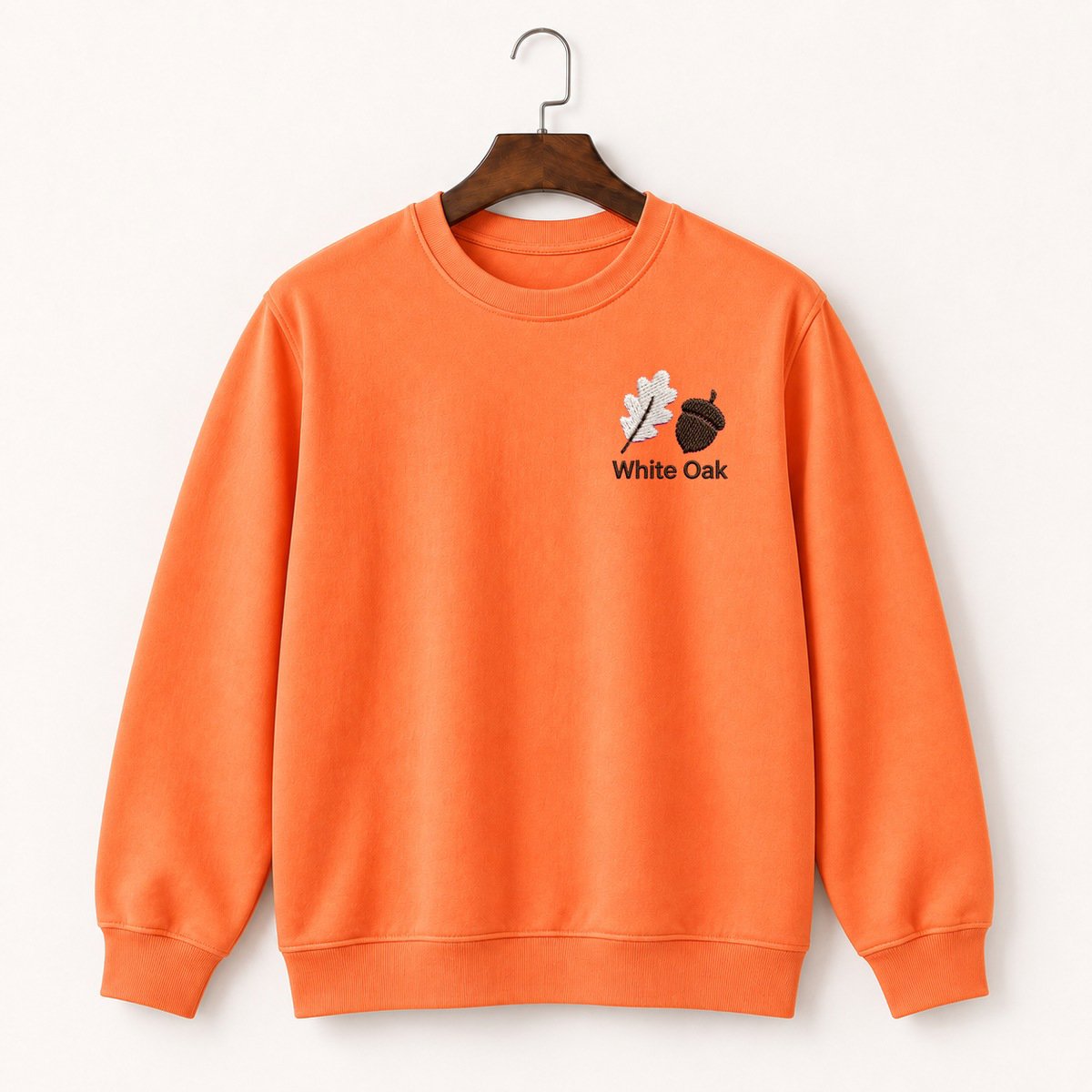 White Oak Leaf Acorn Crewneck Sweatshirt 3