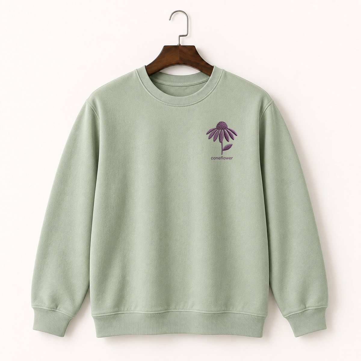 Purple Coneflower Wildflower Crewneck Sweatshirt 2