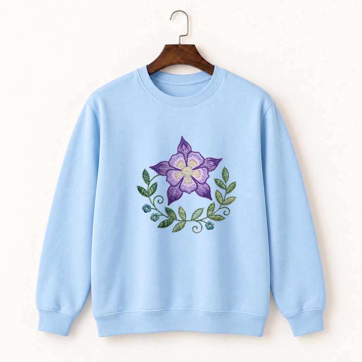 Columbine Flower Crewneck Sweatshirt 1