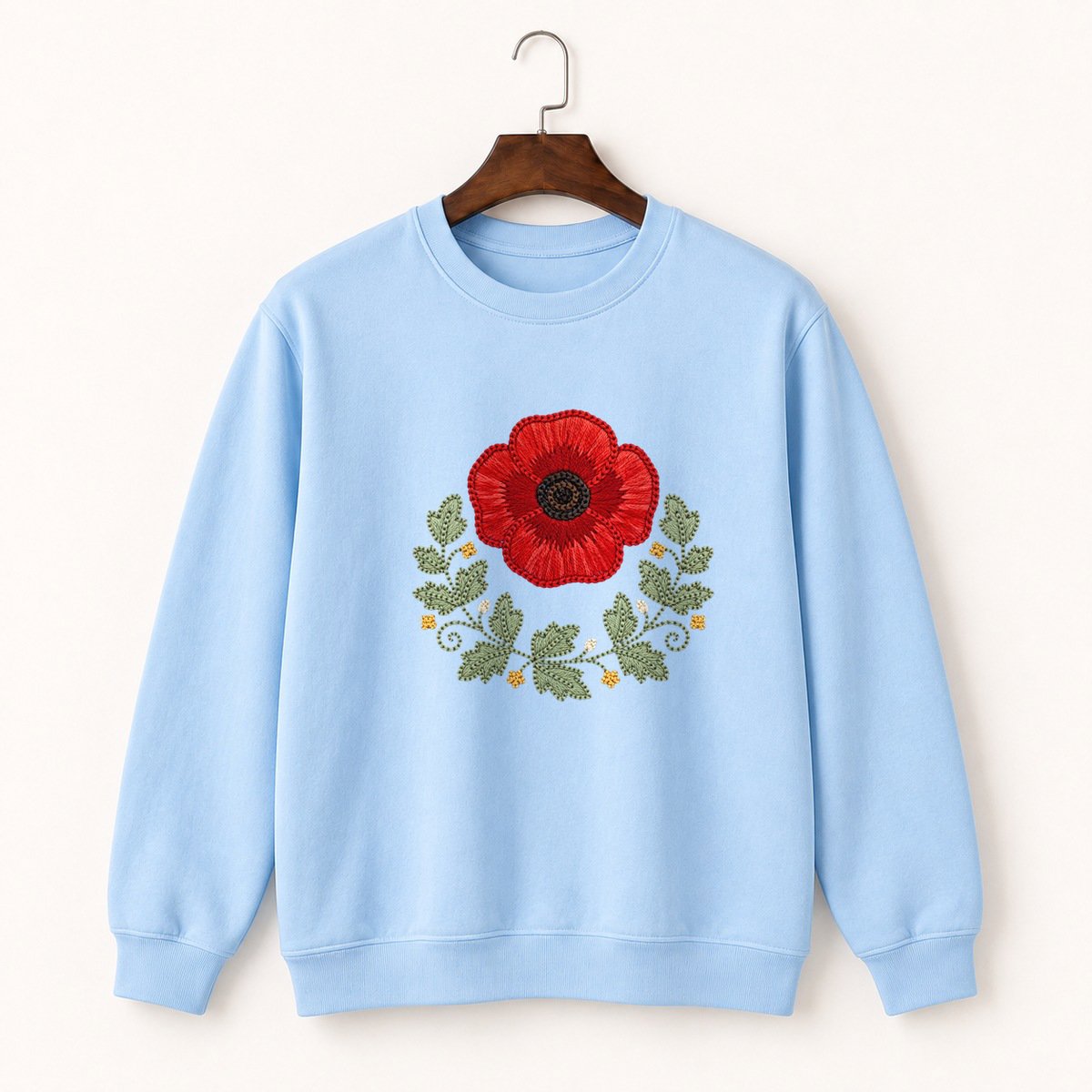 Poppy Flower Crewneck Sweatshirt 1