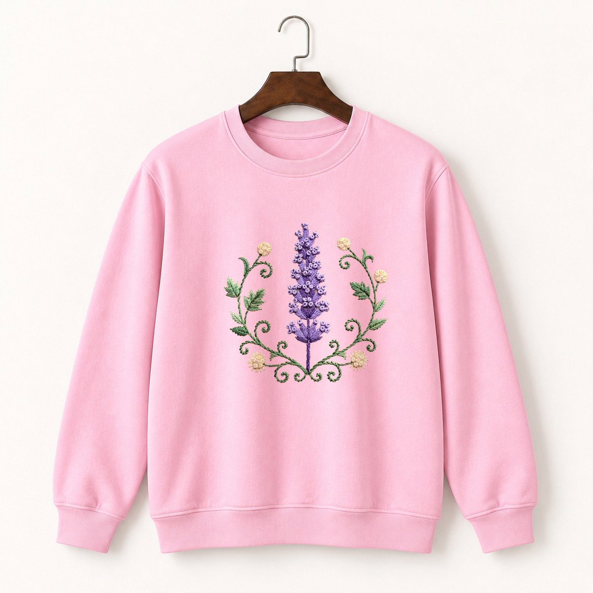 Lavender Flower Crewneck Sweatshirt 4