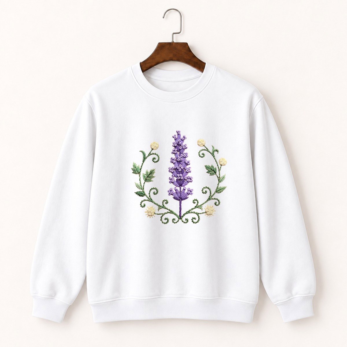 Lavender Flower Crewneck Sweatshirt 5
