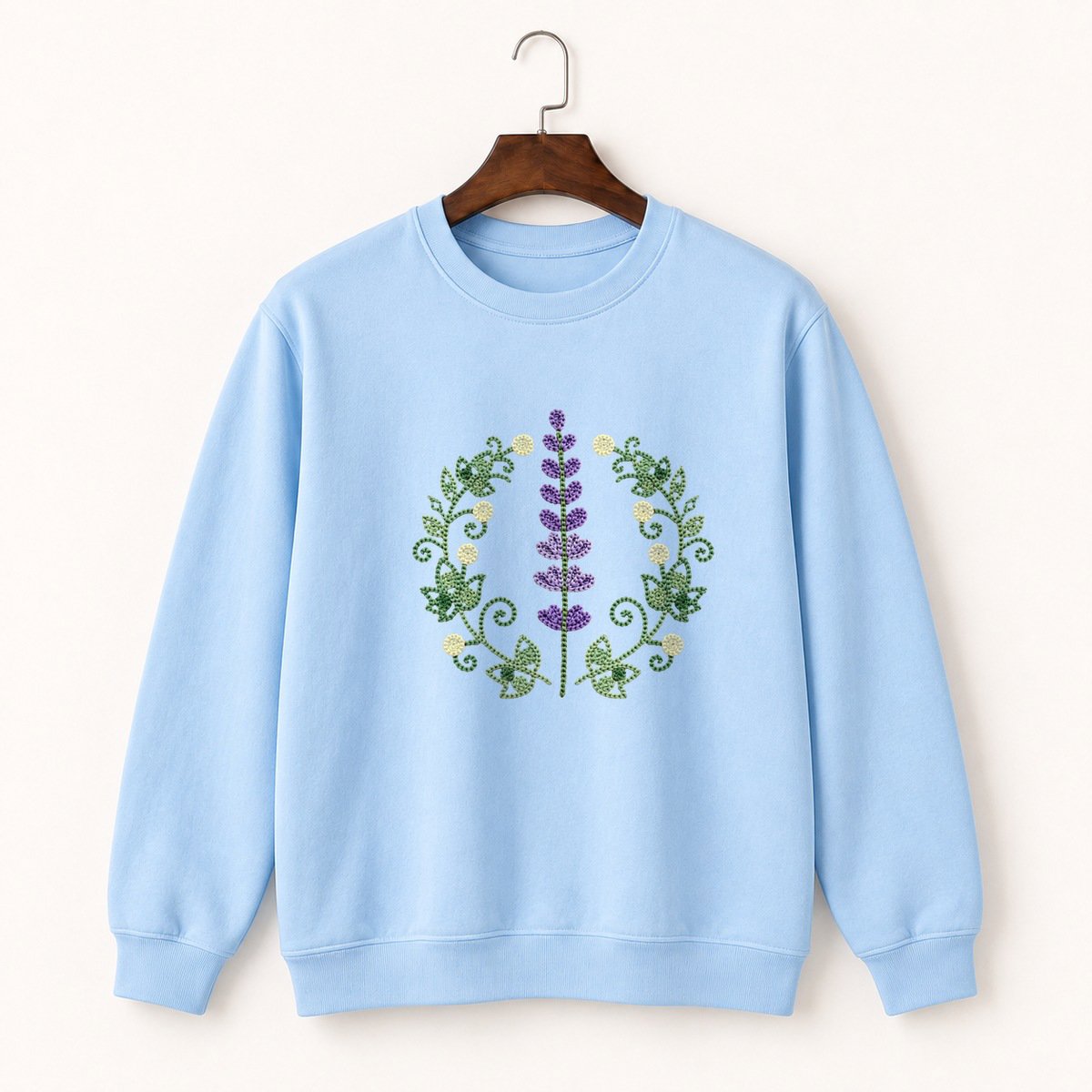 Lavender Flower Crewneck Sweatshirt 1