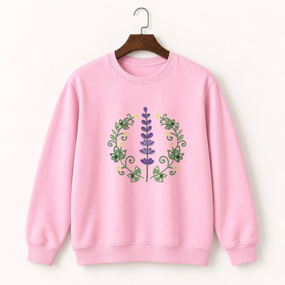 Lavender Flower Crewneck Sweatshirt 4