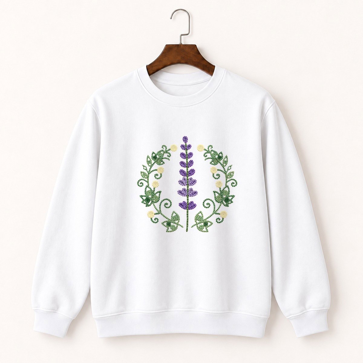 Lavender Flower Crewneck Sweatshirt 5