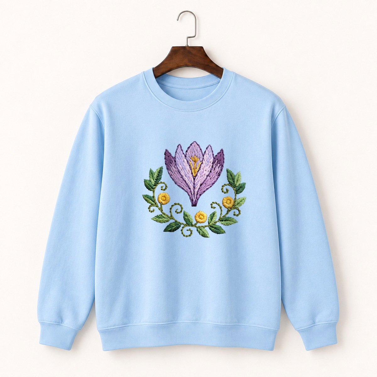 Crocus Flower Crewneck Sweatshirt 1