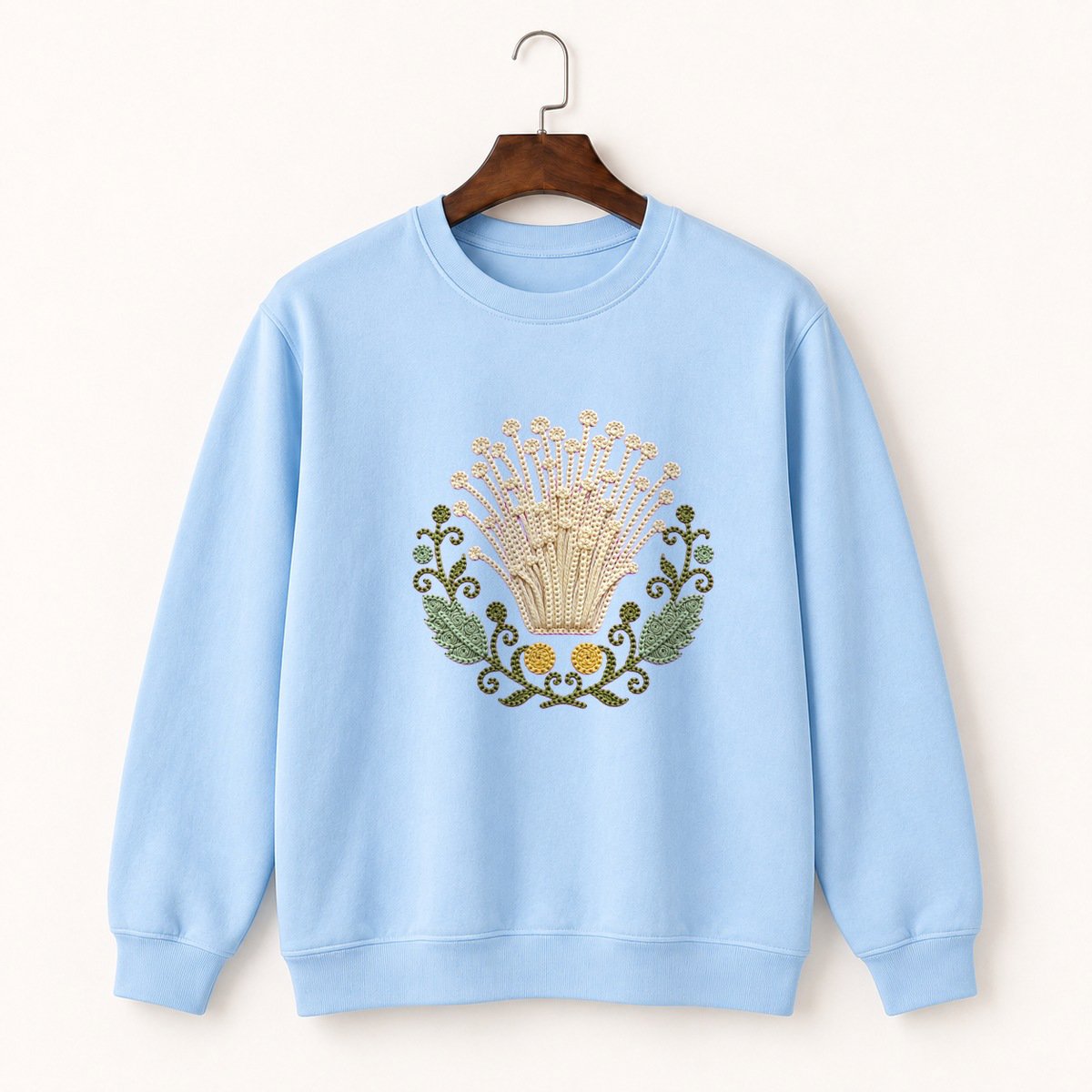 Enoki Mushroom Crewneck Sweatshirt 1