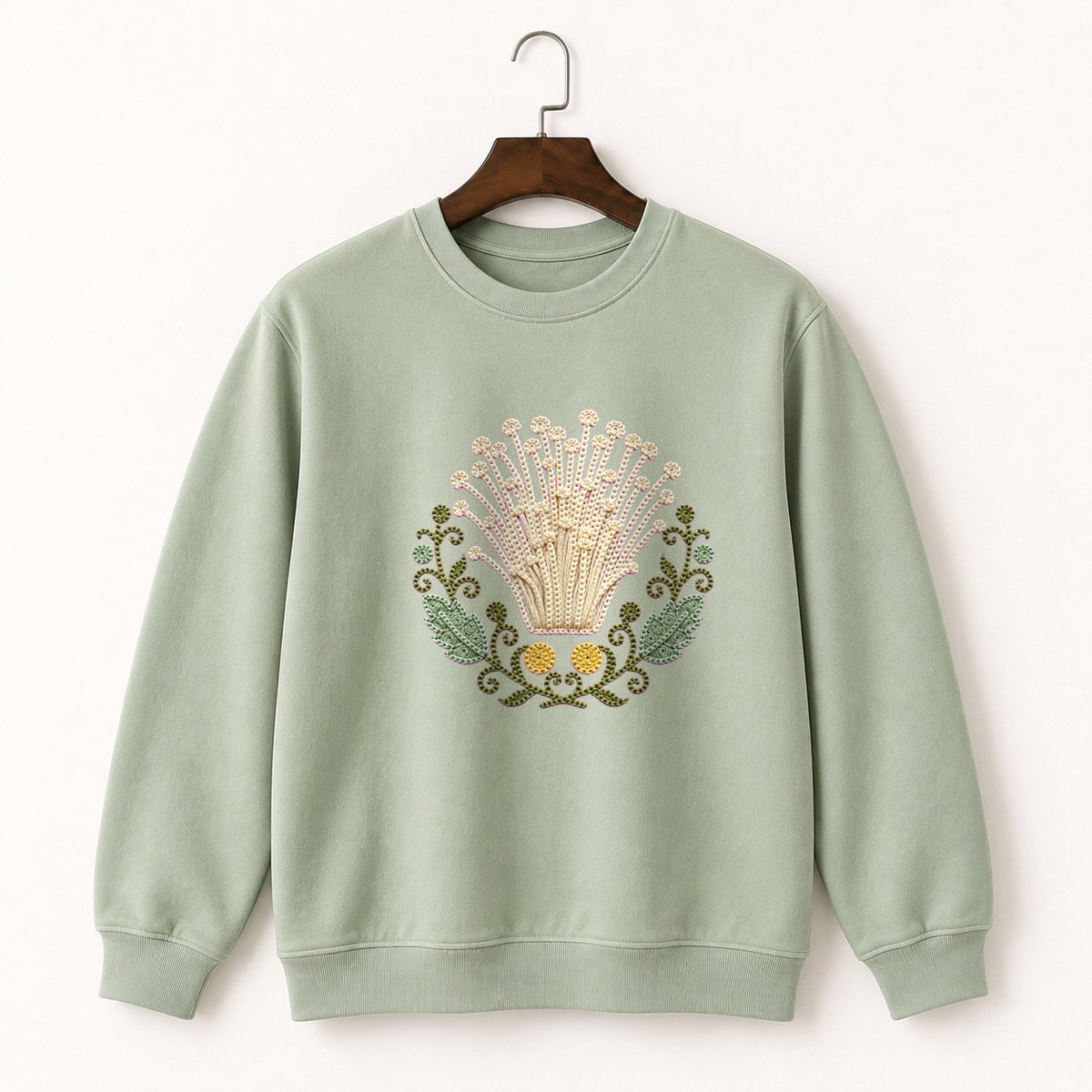 Enoki Mushroom Crewneck Sweatshirt 2
