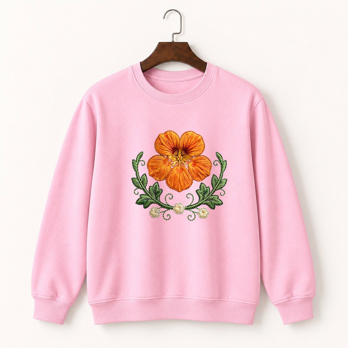 Nasturtium Flower Crewneck Sweatshirt 4