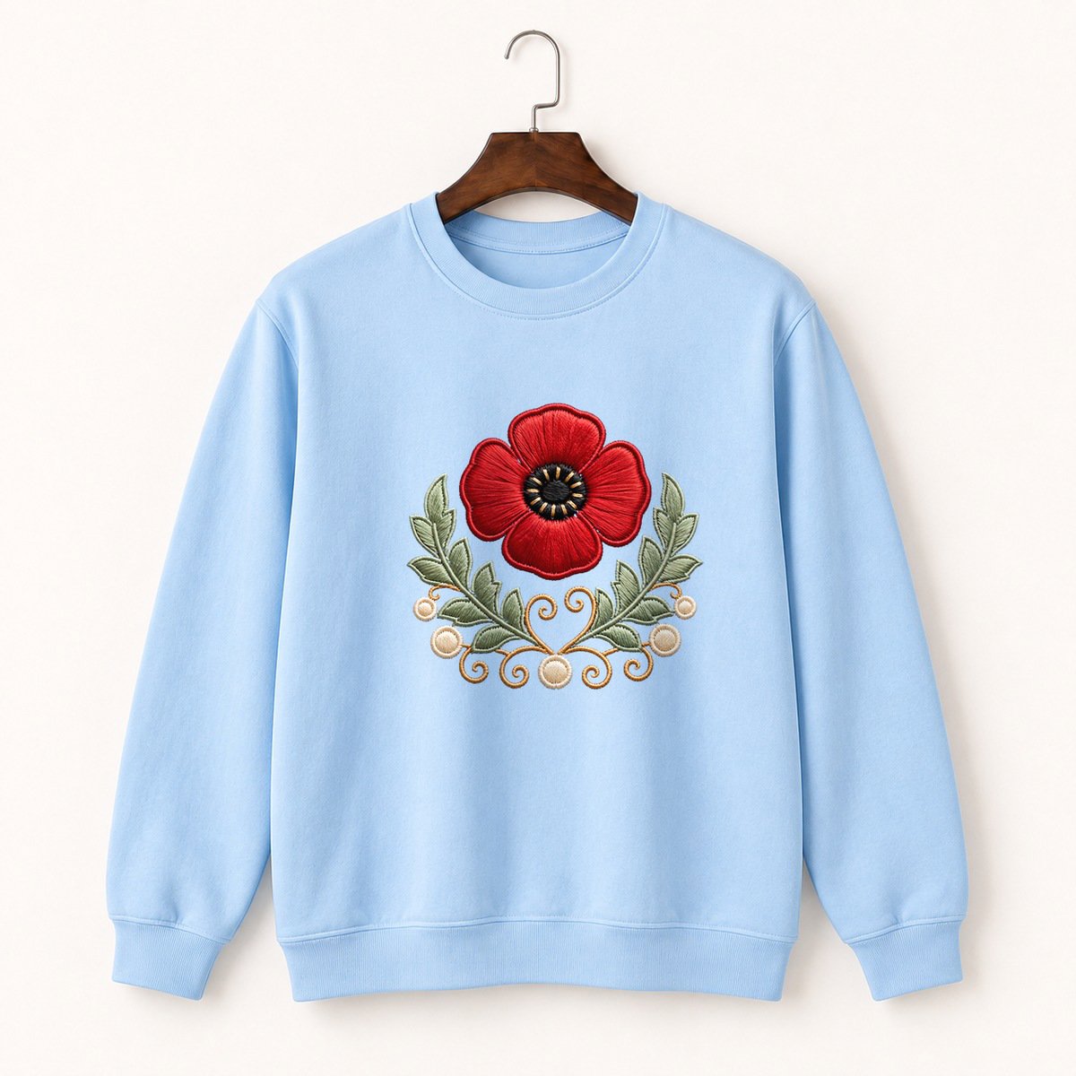 Poppy Flower Crewneck Sweatshirt 1