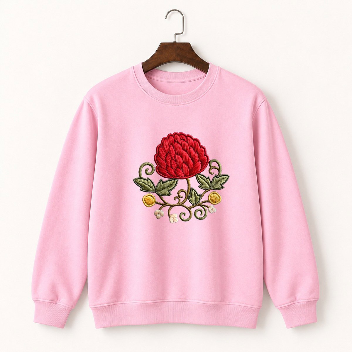 Red Clover Flower Crewneck Sweatshirt 4