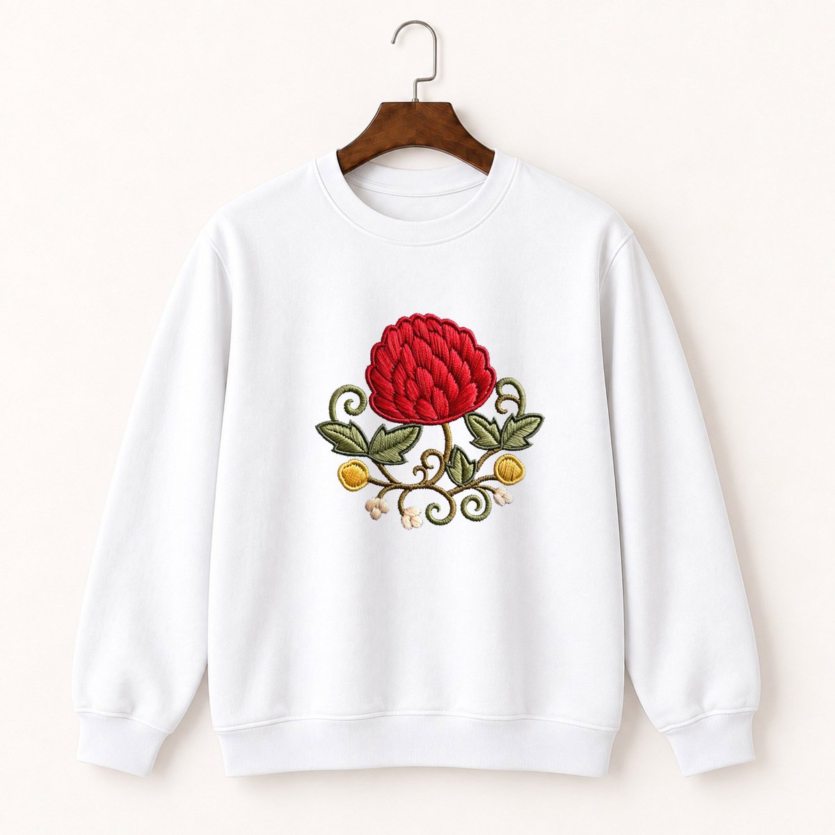 Red Clover Flower Crewneck Sweatshirt 5