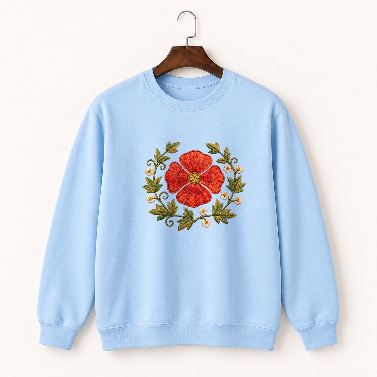 Poppy Flower Crewneck Sweatshirt 1