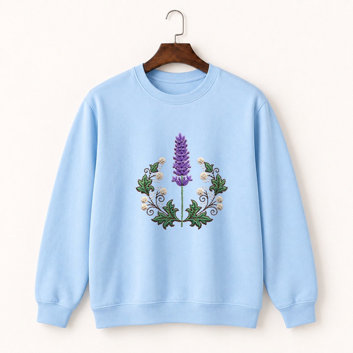 Lavender Flower Crewneck Sweatshirt 1