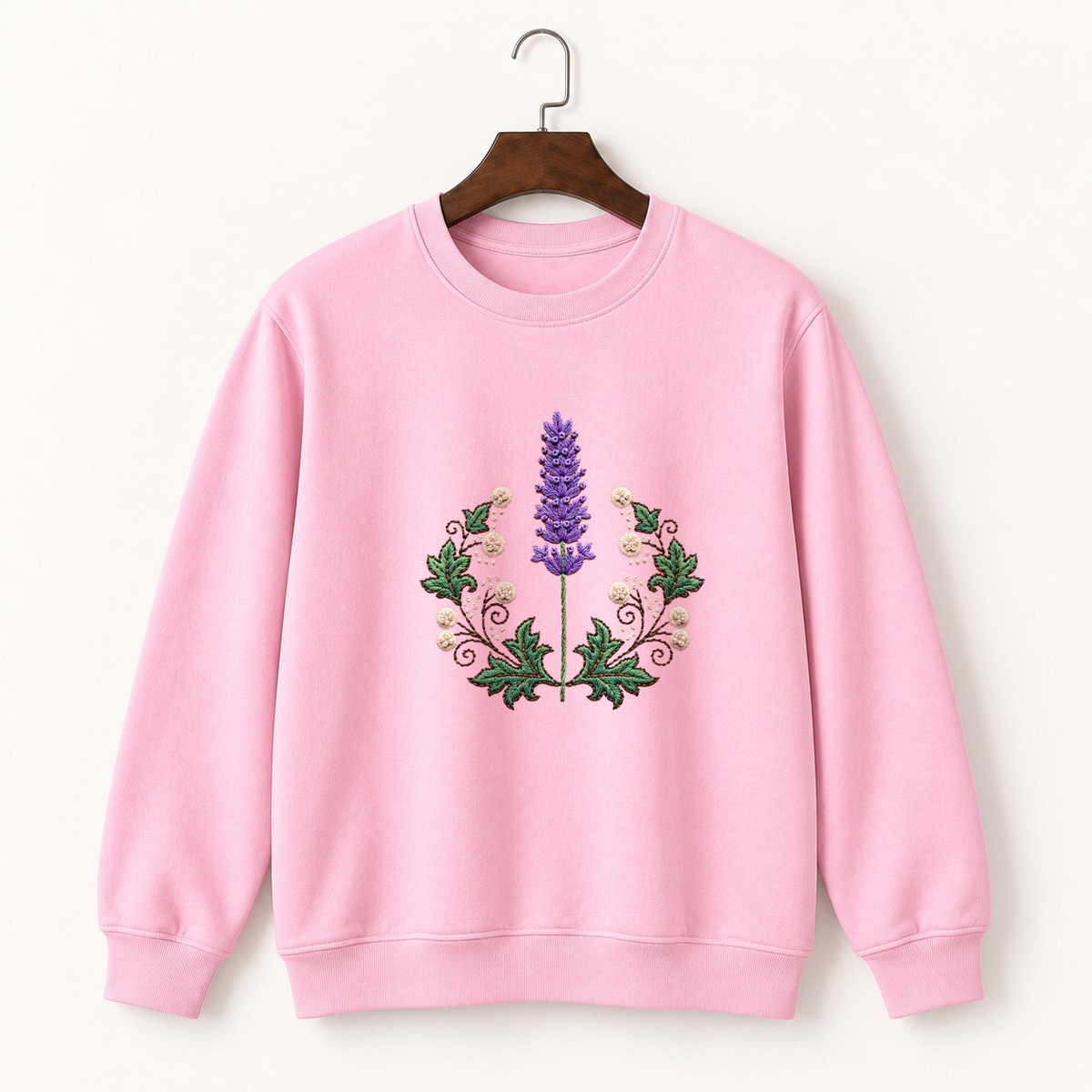 Lavender Flower Crewneck Sweatshirt 4