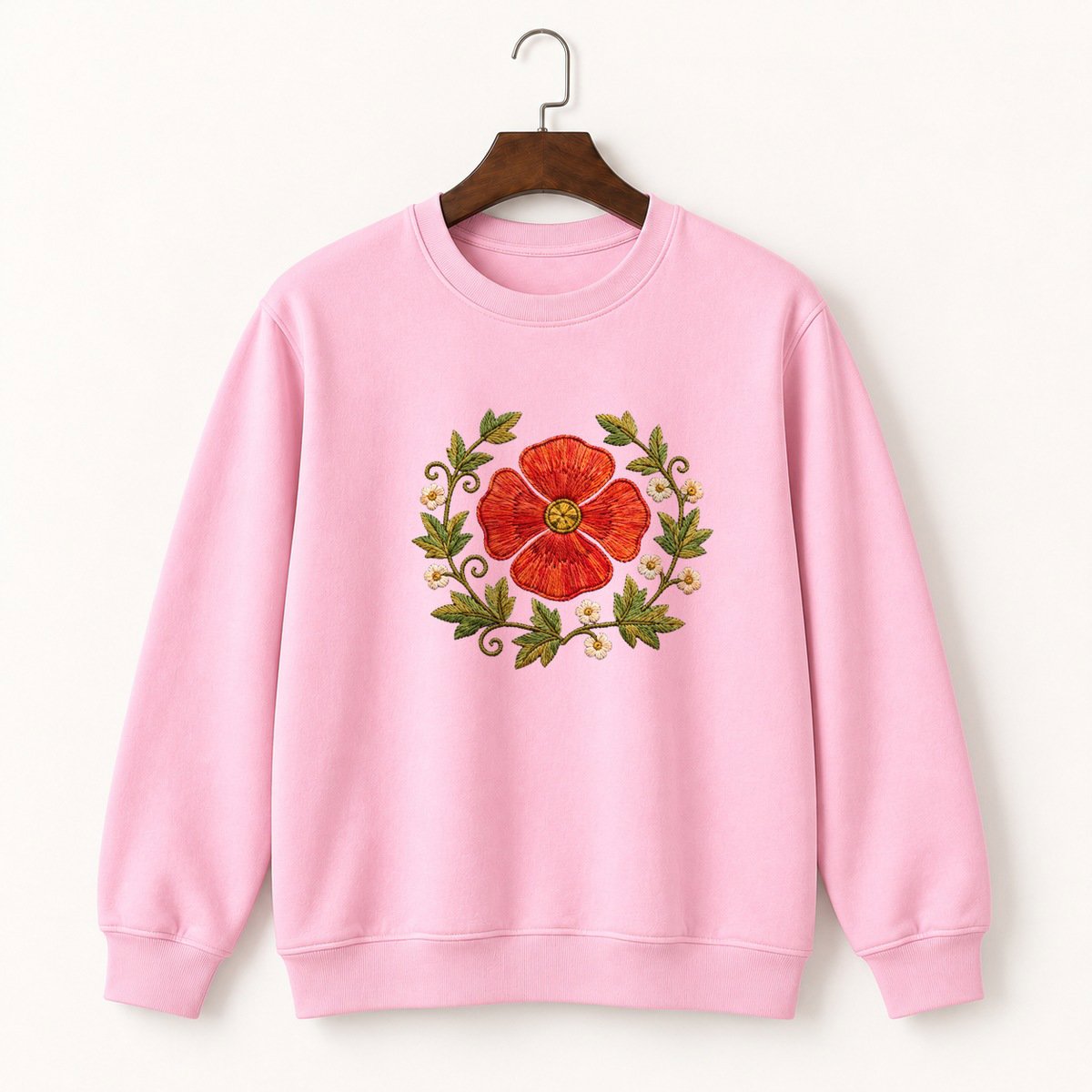 Poppy Flower Crewneck Sweatshirt 4