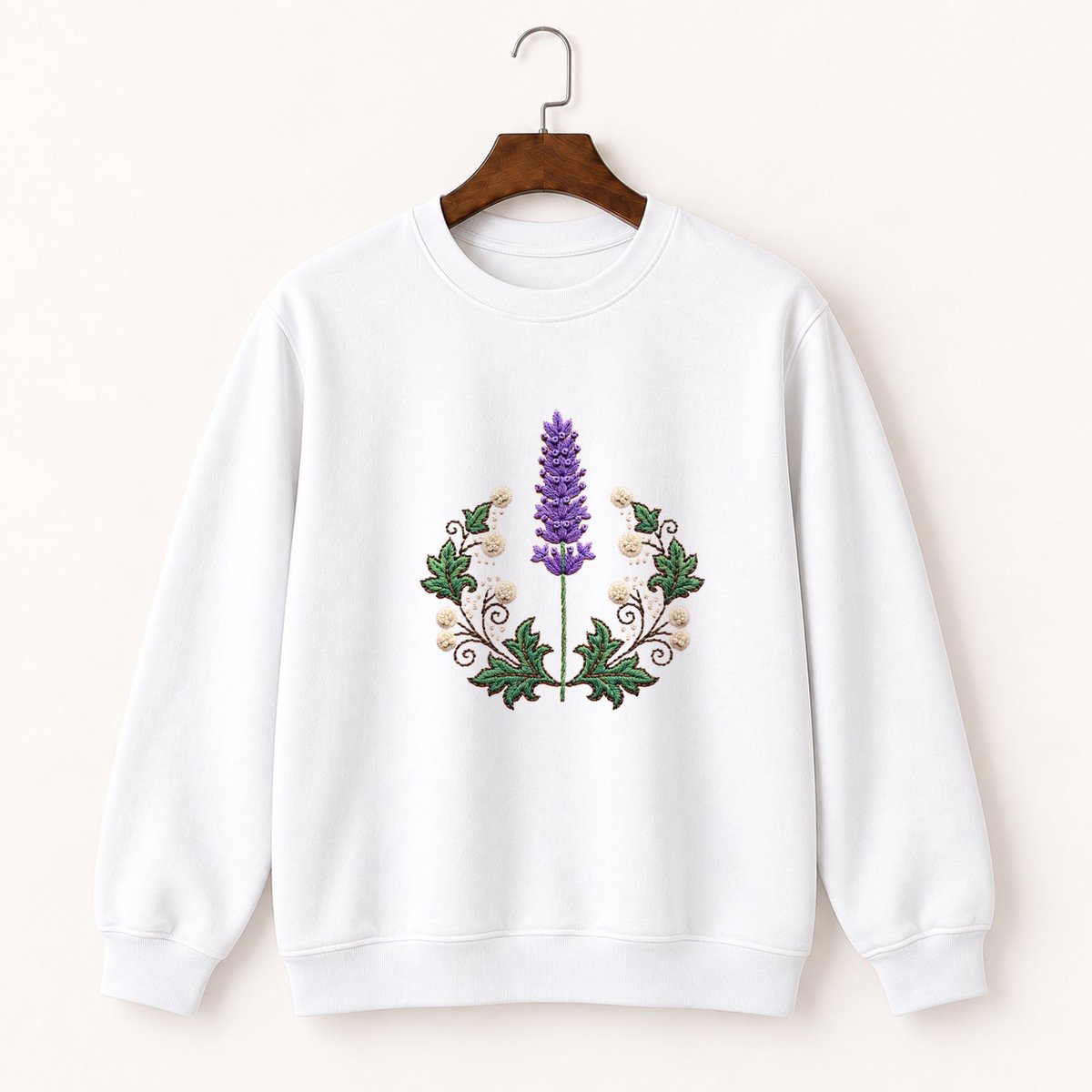 Lavender Flower Crewneck Sweatshirt 5