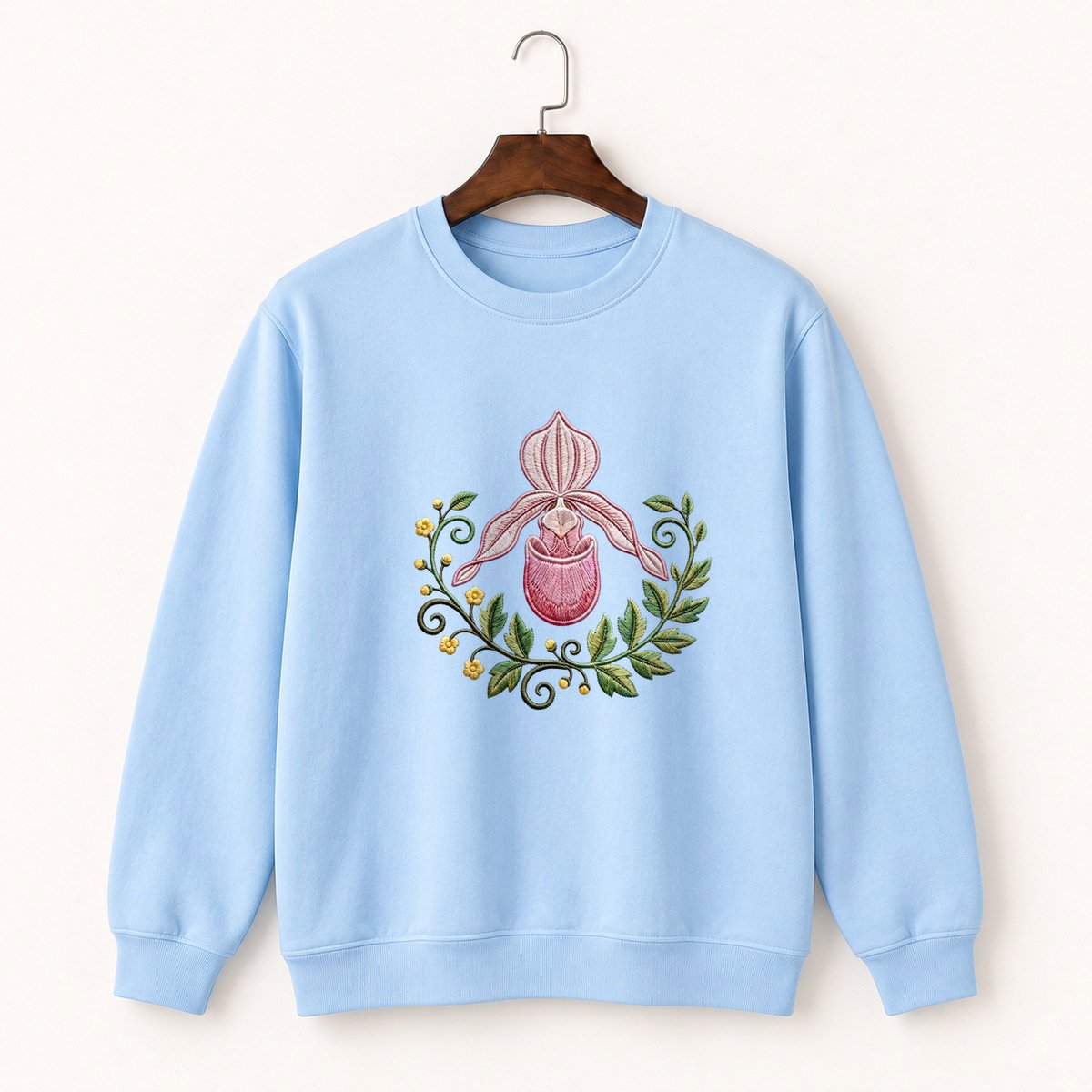 Lady's Slipper Orchid Crewneck Sweatshirt 1
