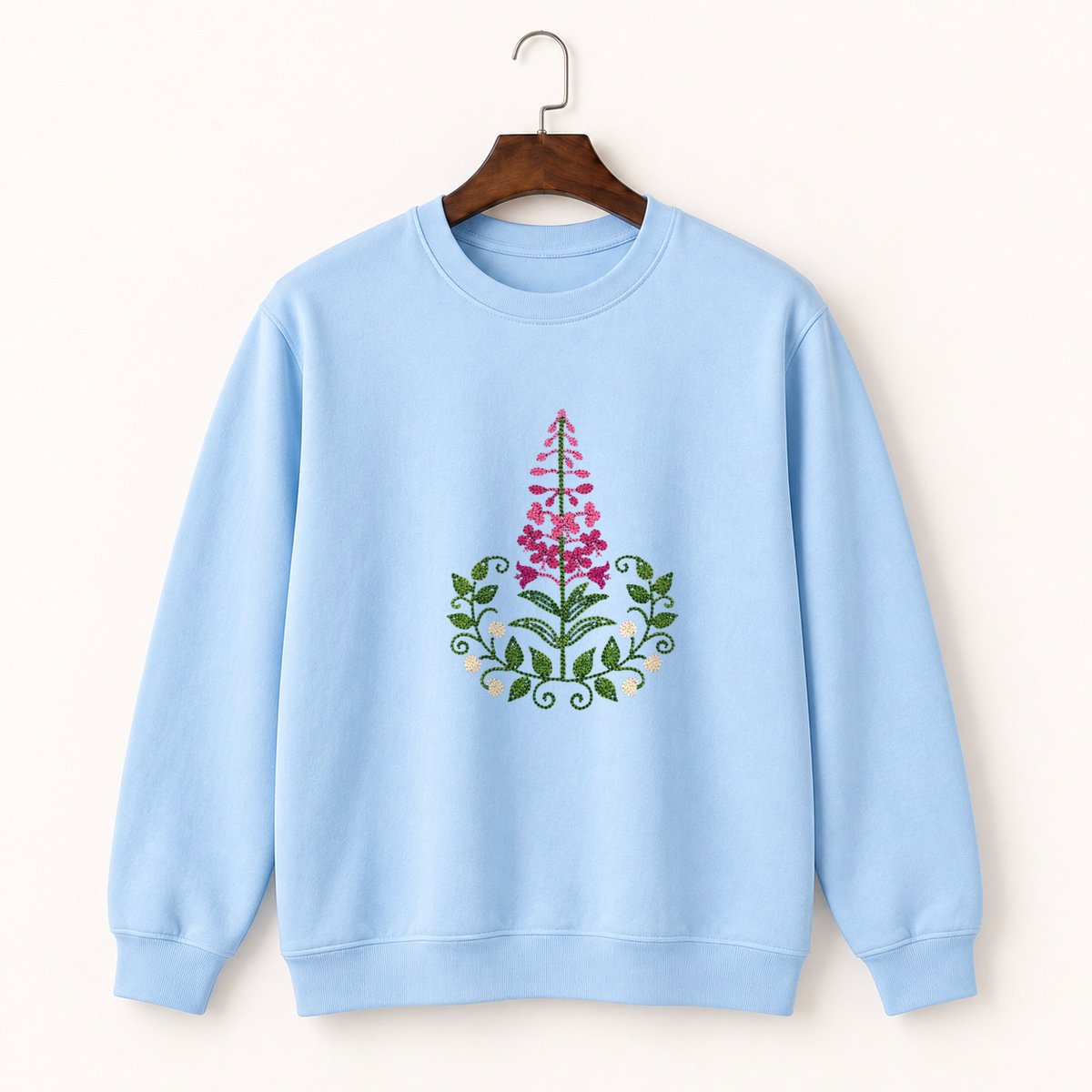 Fireweed Flower Crewneck Sweatshirt 1