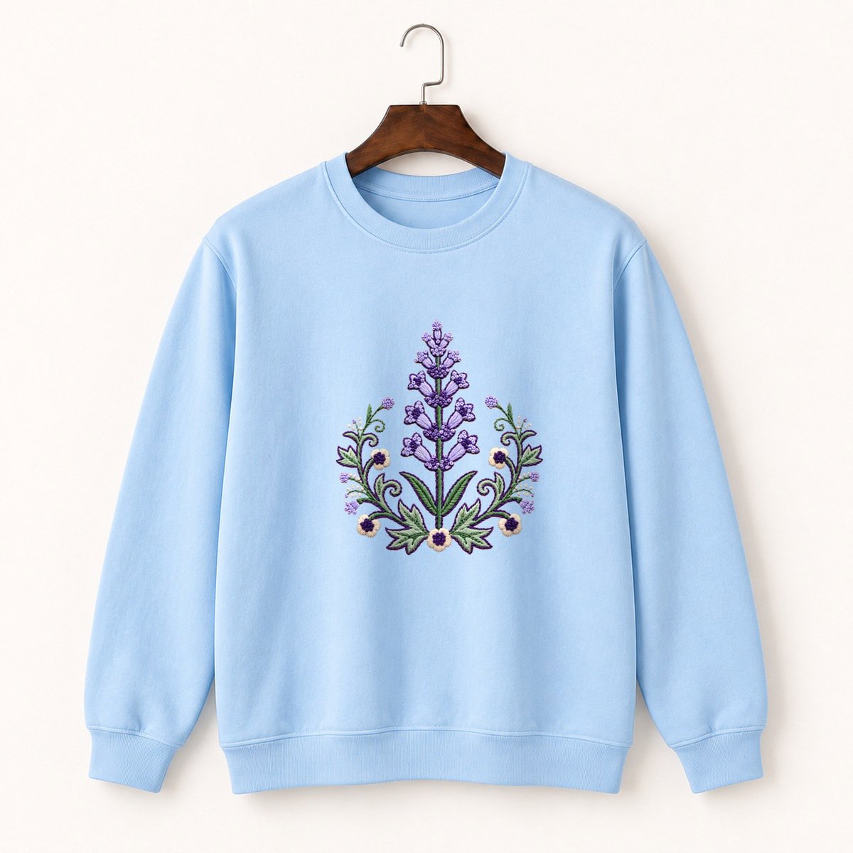 Lavender Flower Crewneck Sweatshirt 1
