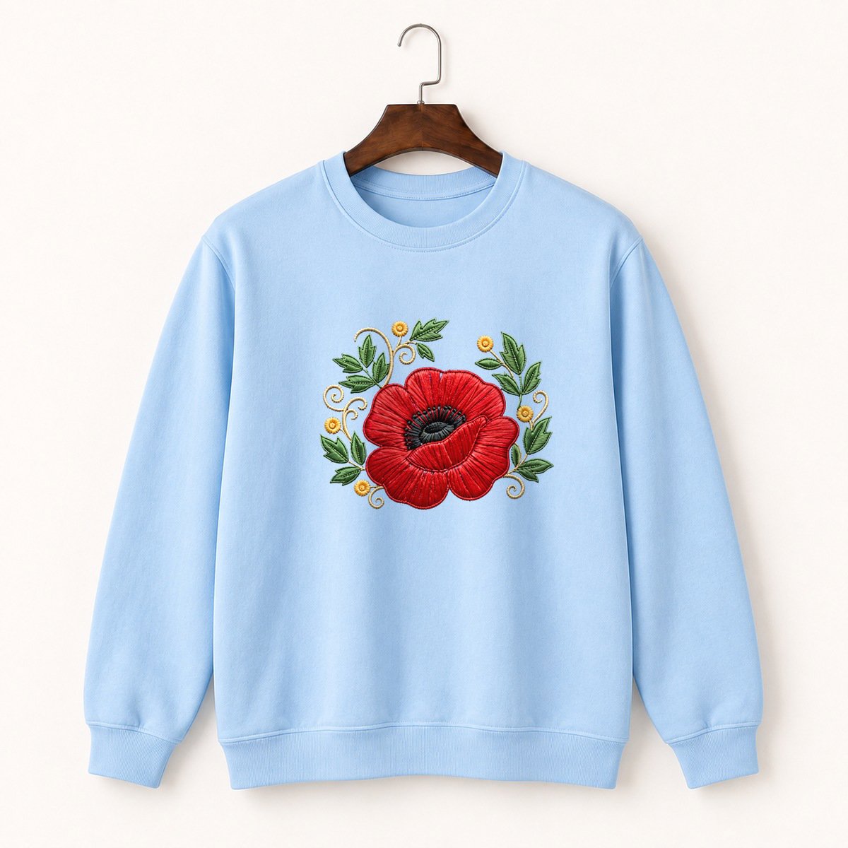 Poppy Flower Crewneck Sweatshirt 1