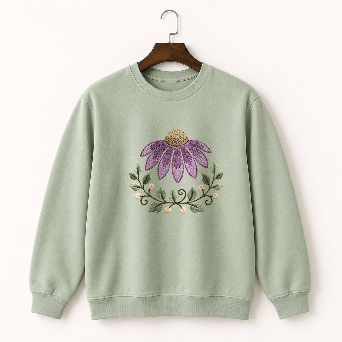 Purple Coneflower Crewneck Sweatshirt 2