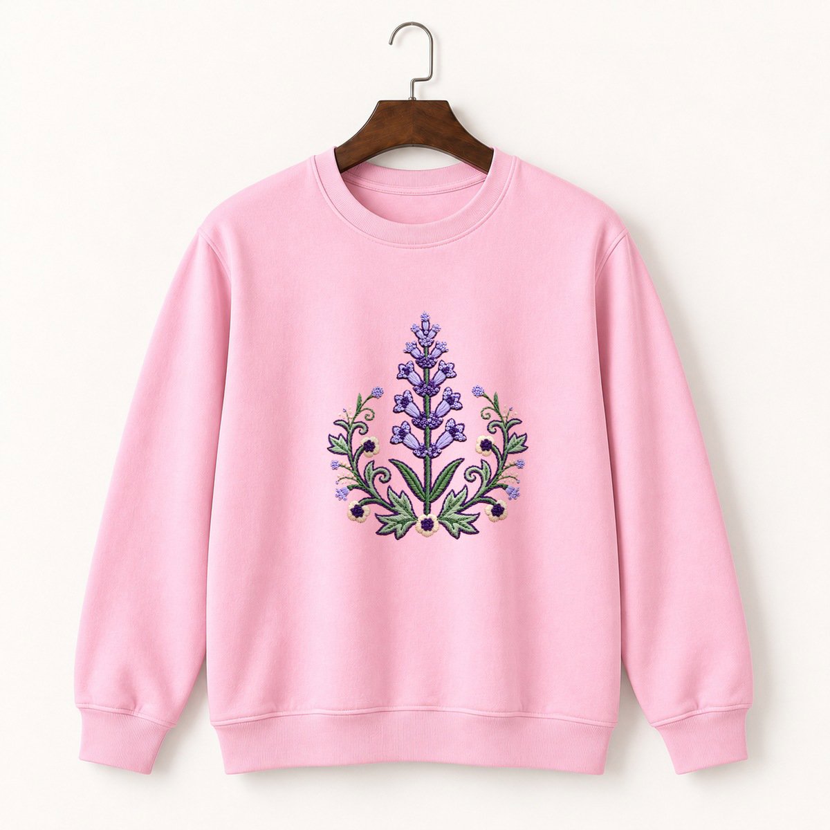 Lavender Flower Crewneck Sweatshirt 4