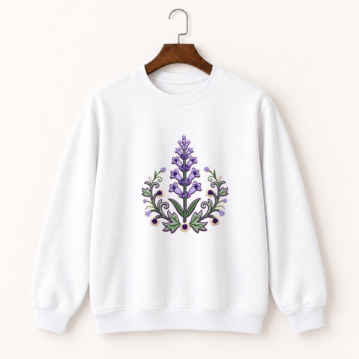Lavender Flower Crewneck Sweatshirt 5