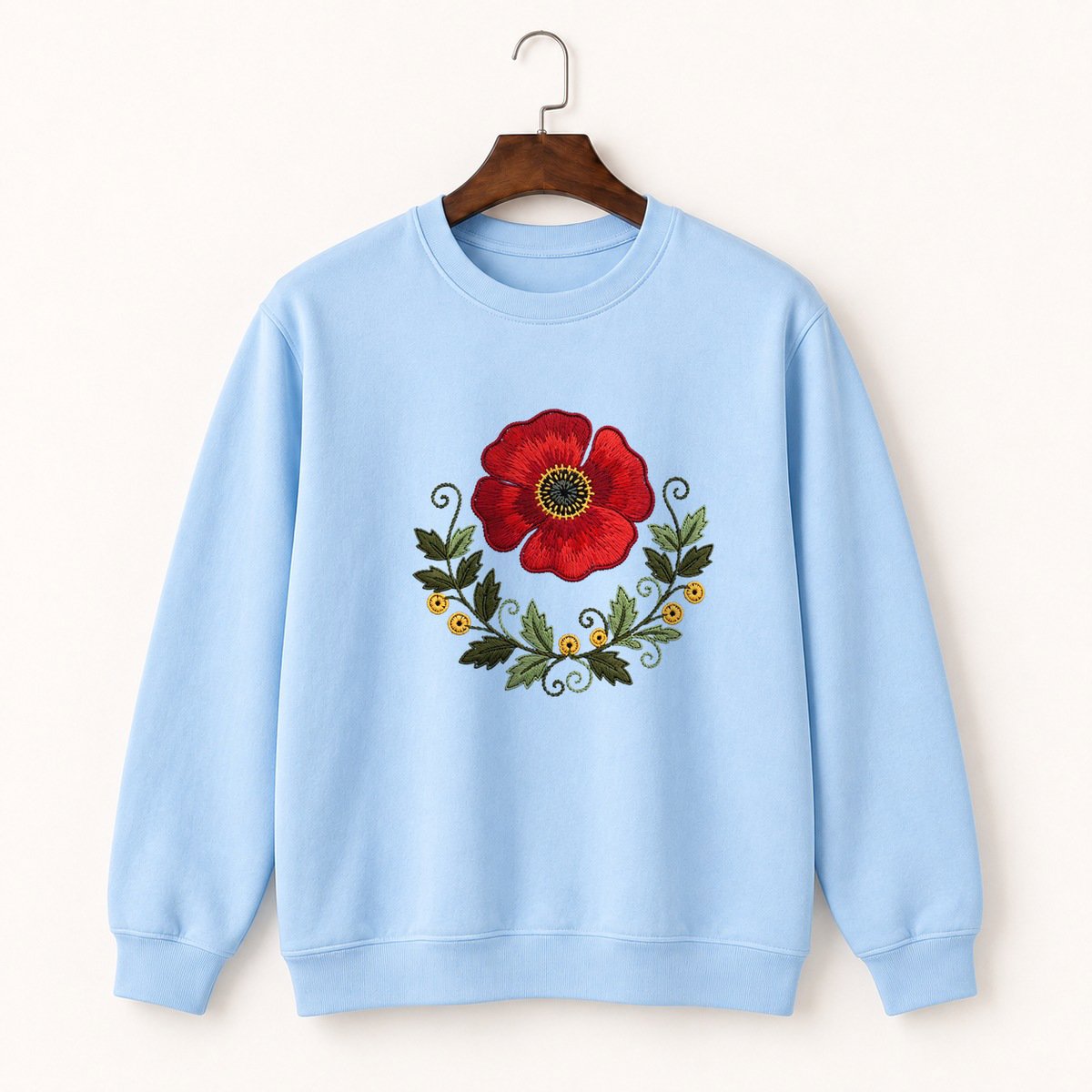 Poppy Flower Crewneck Sweatshirt 1