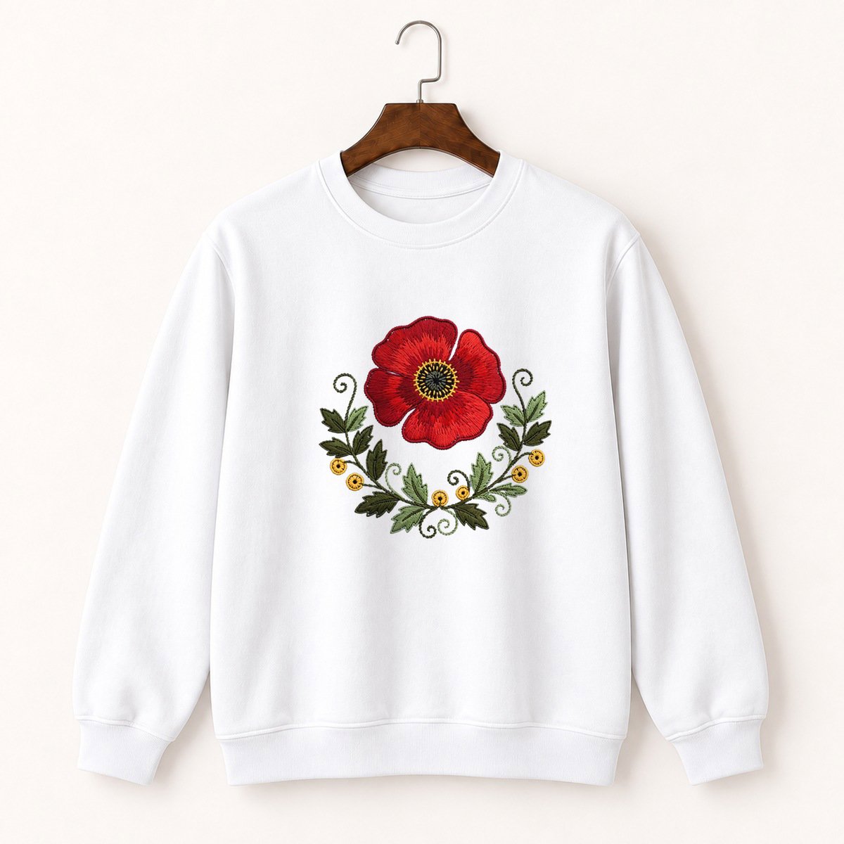 Poppy Flower Crewneck Sweatshirt 5