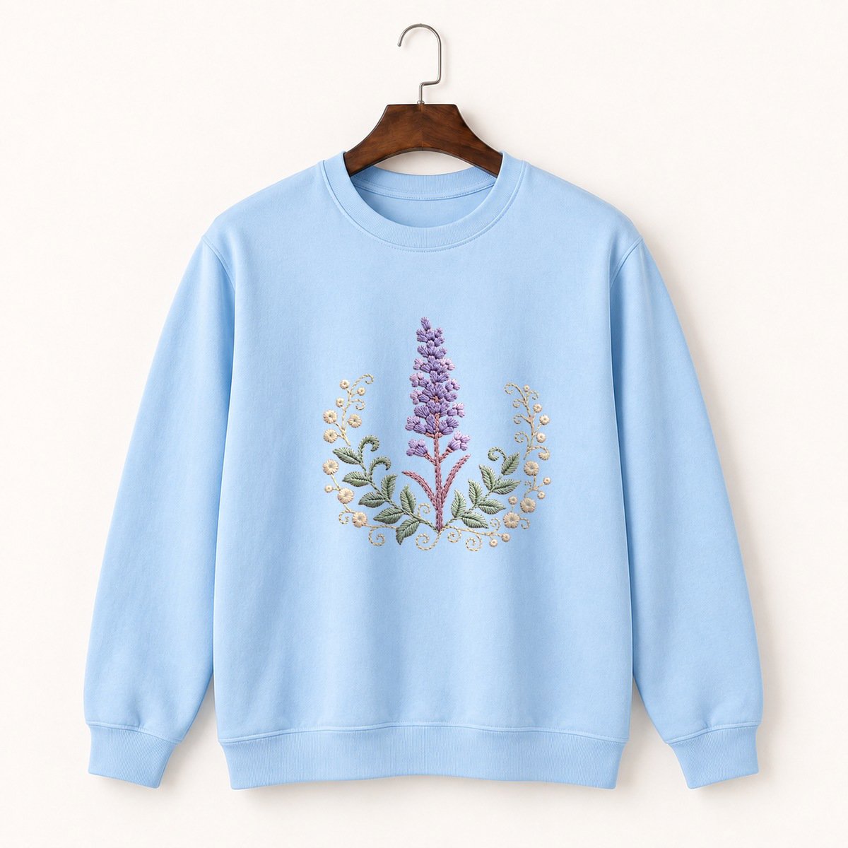 Lavender Flower Crewneck Sweatshirt 1