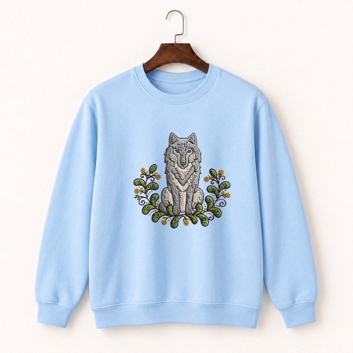 Gray Wolf Crewneck Sweatshirt 1