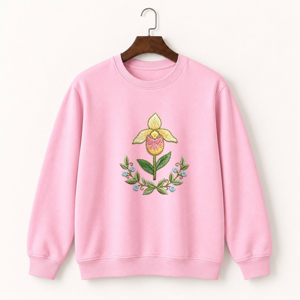 Lady's Slipper Orchid Crewneck Sweatshirt 4