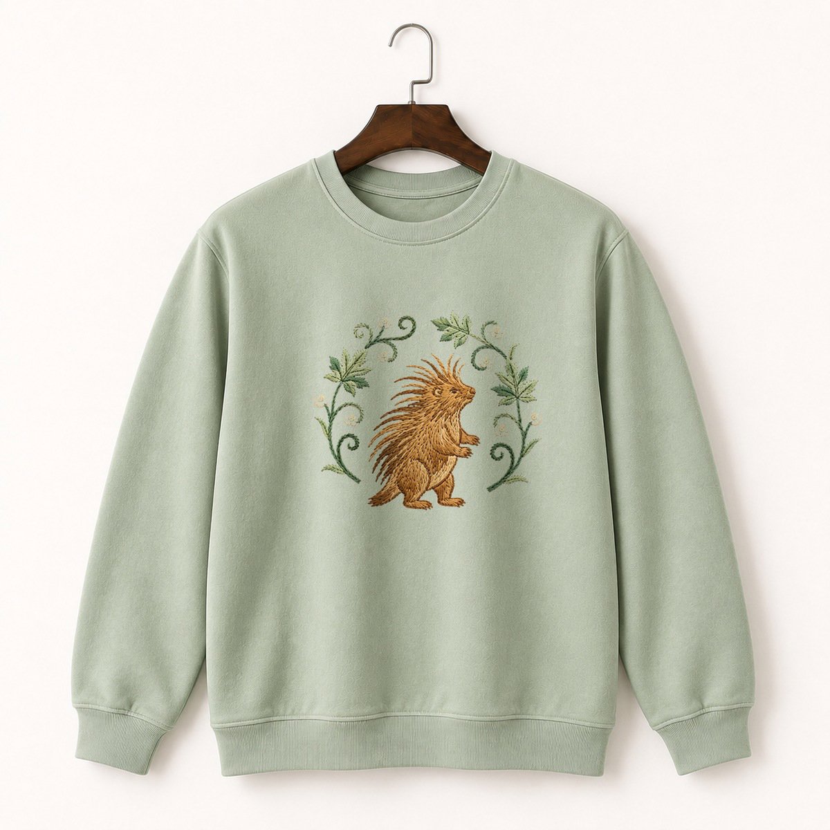 Woodland Porcupine Crewneck Sweatshirt 2