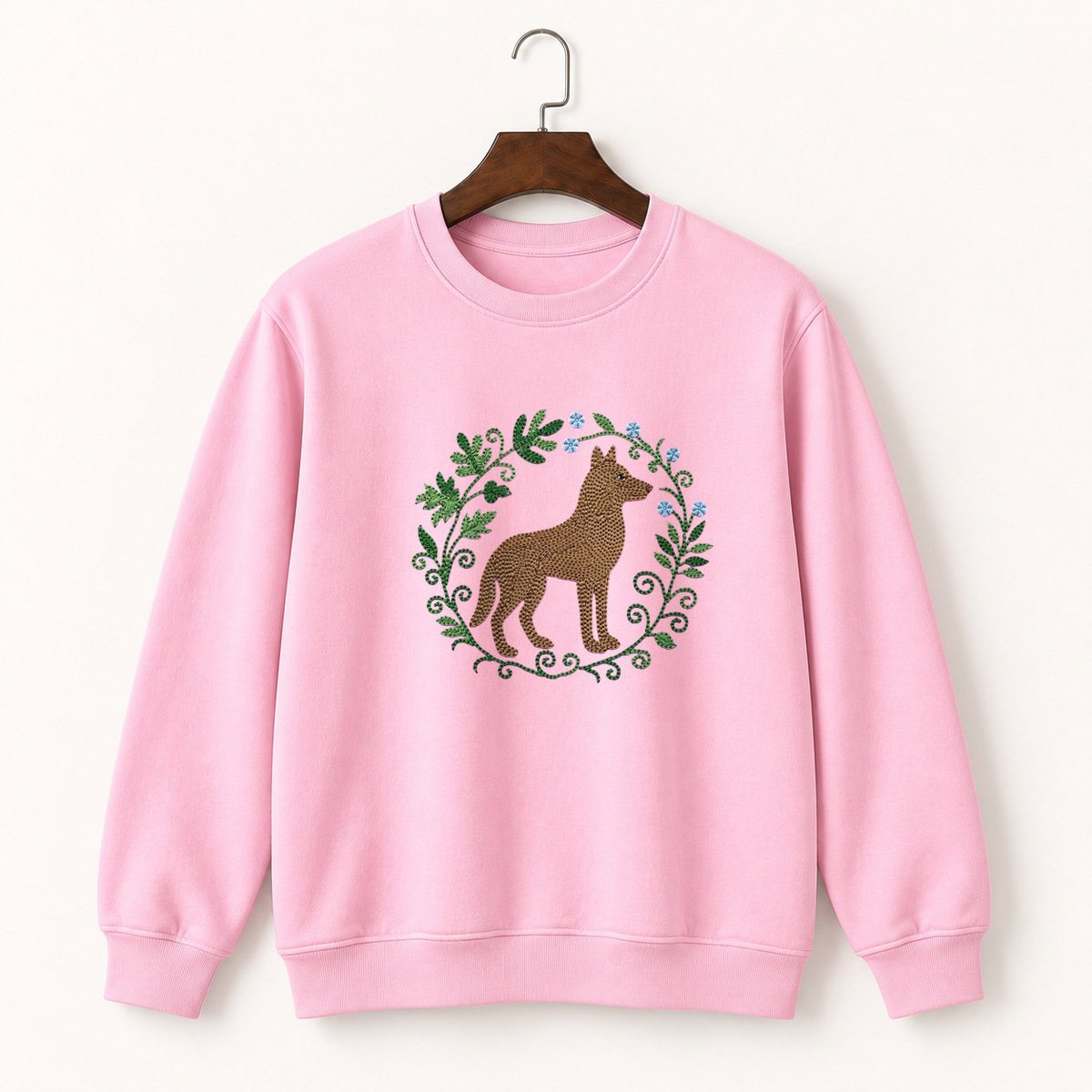 Woodland Wolf Crewneck Sweatshirt 4