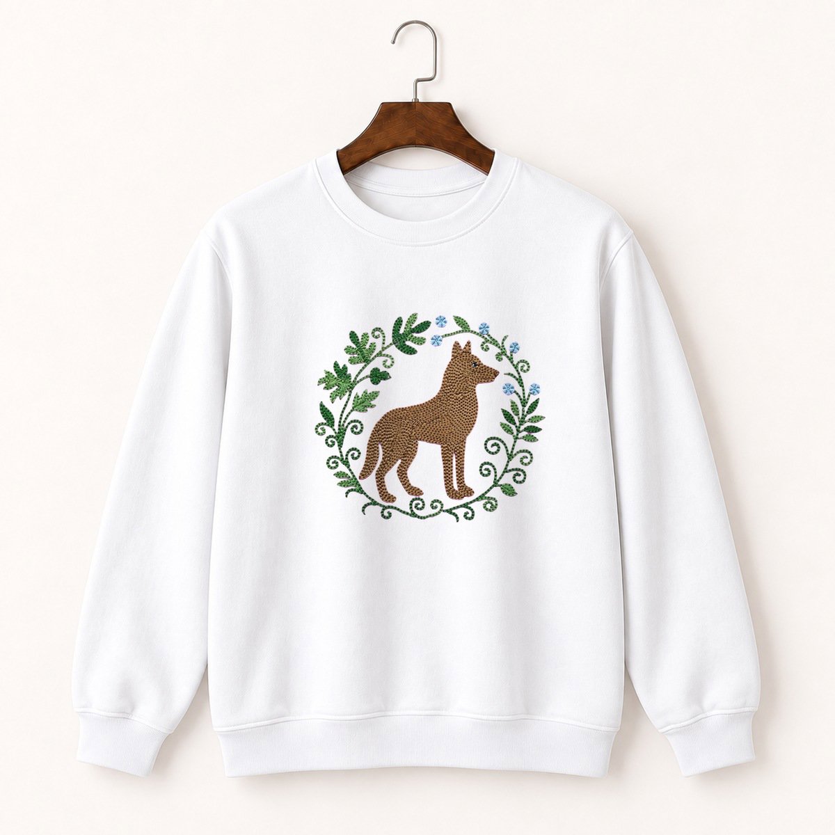 Woodland Wolf Crewneck Sweatshirt 5